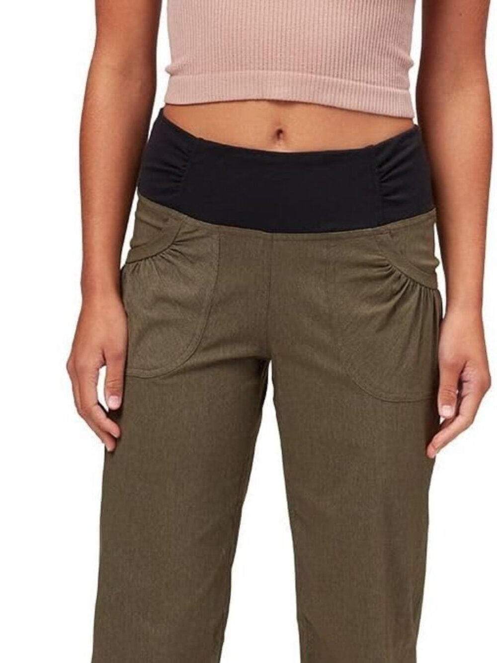 prAna Women's Summit Pant Performance Olive Green Heather Size Large Tall Inseam